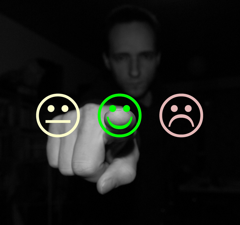 Man Touching Smiling Face